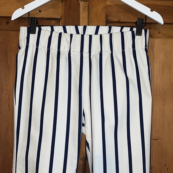 NWT Soft Surroundings Blue & White Striped Cotton Stretch Ankle Pants XS - Picture 3 of 15